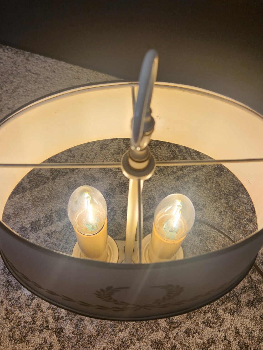 Vintage Cream And Gold Bouillotte Lamp - Picture 15 of 15